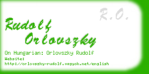 rudolf orlovszky business card